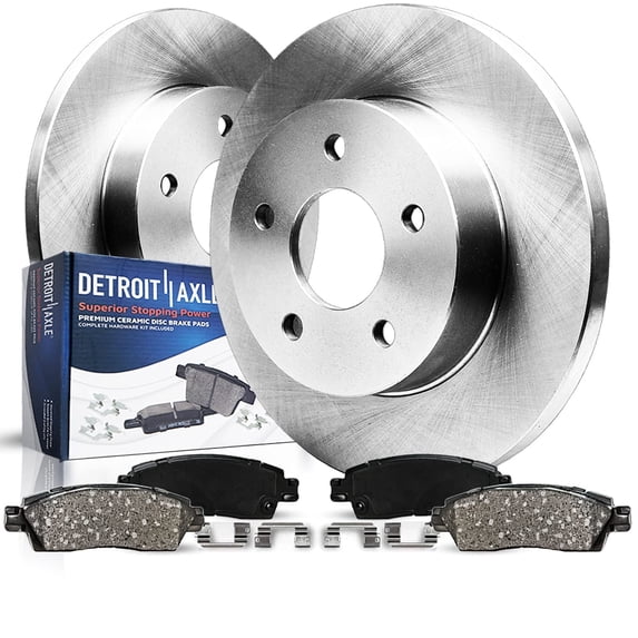 Detroit Axle - Rear Brake Kit for Dodge Avenger Caliber Chrysler 200 Sebring Mitsubishi Lancer Jeep Compass Patriot, 10.31'' Disc Brake Rotors Ceramic Brake Pads w/Hardware Replacement