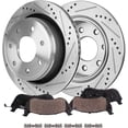 thumbnail image 1 of Detroit Axle - 13.70" inch Rear Drilled and Slotted Disc Brakes Rotors Ceramic Brake Pads for 2012-2014 Ford F-150, 1 of 8