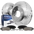 thumbnail image 1 of Detroit Axle - 13.23" inch Rear Drilled and Slotted Disc Brake Rotors Ceramic Brakes Pads Replacement for 2015-2017 Ford F-150, 1 of 9