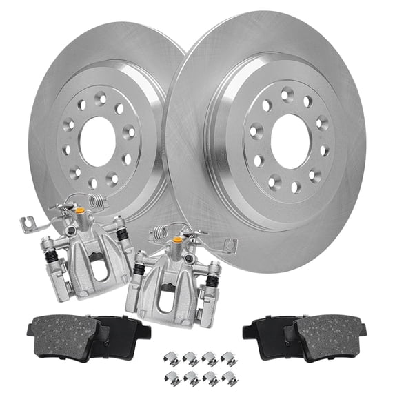 Detroit Axle - Rear Brake Kit for 2005-2007 Ford Five Hundred Freestyle Mercury Montego, 2008-2009 Taurus X Sable, Disc Brake Rotors Ceramic Brake Pads Brake Calipers