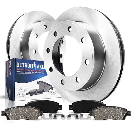 Detroit Axle - Rear Brake Kit for GMC Chevy Silverado Sierra 2500 HD 3500 HD Suburban Avalanche Yukon XL 2500 Hummer H2, Disc Brake Rotors Ceramic Brakes Pads w/Hardware Replacement