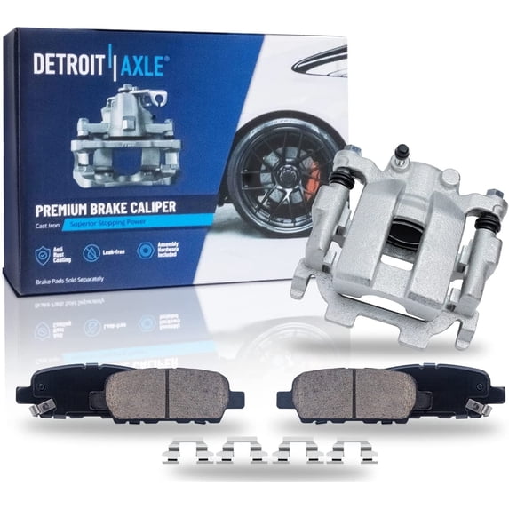 Detroit Axle - Rear Brake Kit for Infiniti G25 G37 JX35 M35 M45 M37 M45 Q40 Q50 Q60 QX60 Q70 Q70L Nissan Murano Quest Pathfinder 370Z, Passenger Side Brake Caliper Ceramic Brake Pads