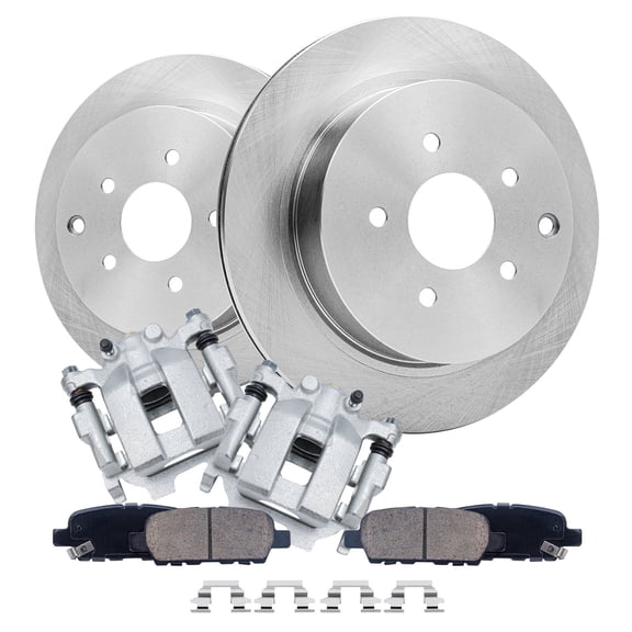 Detroit Axle - Rear Brake Kit for Infiniti M37 M56 Q50 Q60 Q70 Q70L QX60 Nissan Quest Murano Pathfinder Brake Rotors and Ceramic Brakes Pads Brake Calipers Replacement: 12.13" Rotors