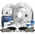 thumbnail image 1 of Detroit Axle - Rear Brake Kit for 2003-2005 Infiniti G35 Nissan 350Z, 2008-2020 Rogue 2017-2020 Qashqai, Drilled & Slotted Disc Brake Rotors Ceramic Brakes Pads w/ Hardware Replacement, 1 of 7