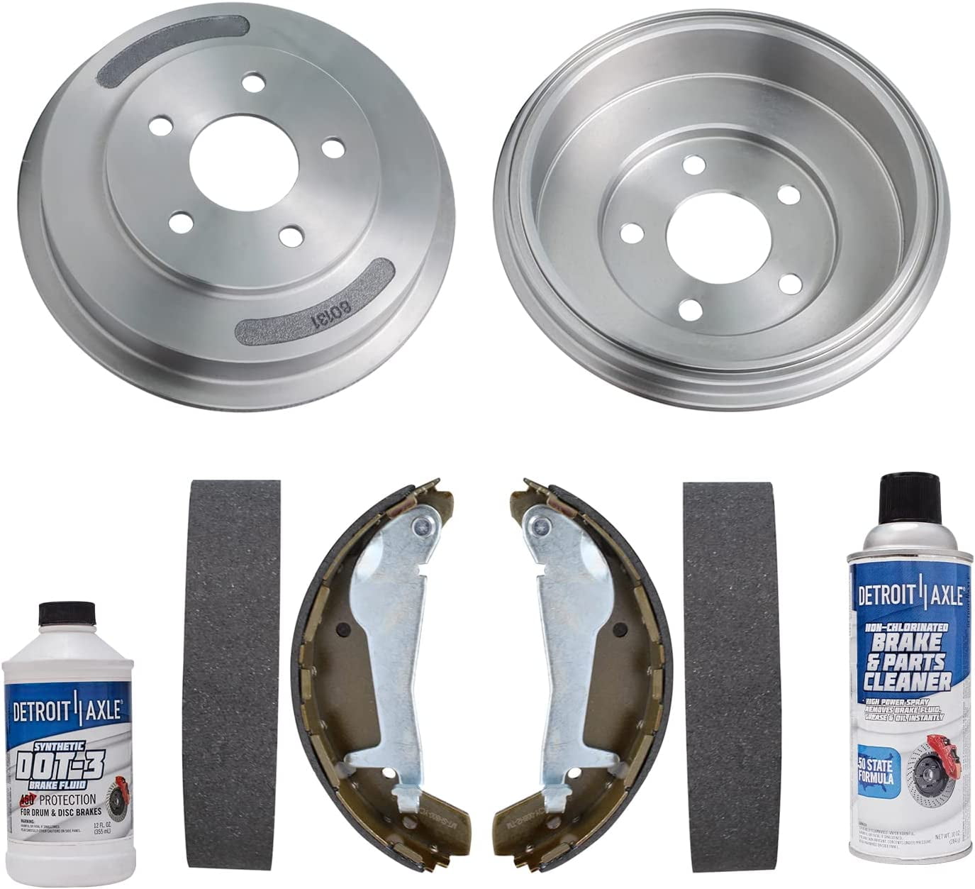 Detroit Axle Rear Brake Kit - 5 Lug Drum & Shoe Set For Chevy HHR, Cobalt, Pontiac G5