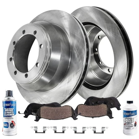 Detroit Axle - Rear Brake Kit for DRW 1999-2004 Ford F-350 Super Duty 2000 2001 2002 2003 Brake Rotors Ceramic Brakes Pads Replacement