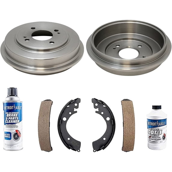 Detroit Axle - Rear Brake Kit for L4 1.7L 2001-2005 Honda Civic Disc Brakes Drums 2001 2002 2003 2004 2005 Brake Shoes Replacement