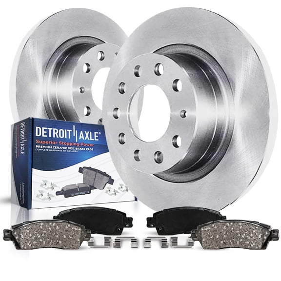 Detroit Axle - Rear Brake Kit for VW Jetta EOS Beetle GTI Audi A3 Quattro Disc Brake Rotors Ceramic Brakes Pads Replacement [9.96 inch Rotors]
