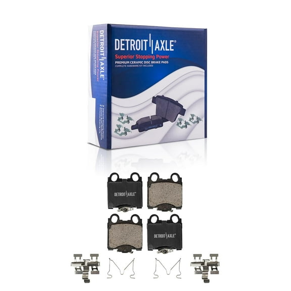 Detroit Axle - Rear Brake Pads for 1998-2005 Lexus GS300, 1998-2000 GS400, 2001-2005 GS430 IS300, 2002-2010 SC430, Ceramic Brake Pads w/ Hardware Replacement