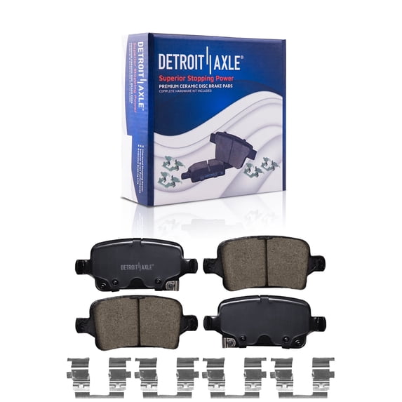 Detroit Axle - Rear Brake Pads for Chevrolet Malibu Volt Equinox Cruze Bolt EUV EV Buick LaCrosse Regal Sportback TourX GMC Terrain Ceramic Brake Pads with Hardware Set Replacement
