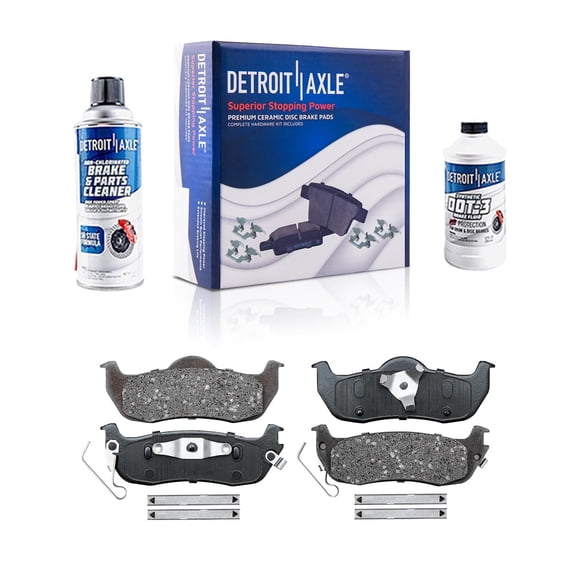 Detroit Axle - Rear Brake Pads for 2004-2010 INFINITI QX56, 2004-2015 Nissan Titan, 2005-2015 Armada, Ceramic Brake Pads Replacement