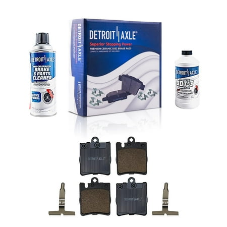 Detroit Axle - Rear Brake Pads for Mercedes-Benz C230 C240 C280 C320 C350 CLK320 CLK350 CLK430 E300 E320 E420 E430 SLK350, Ceramic Brake Pads w/ Hardware Replacement