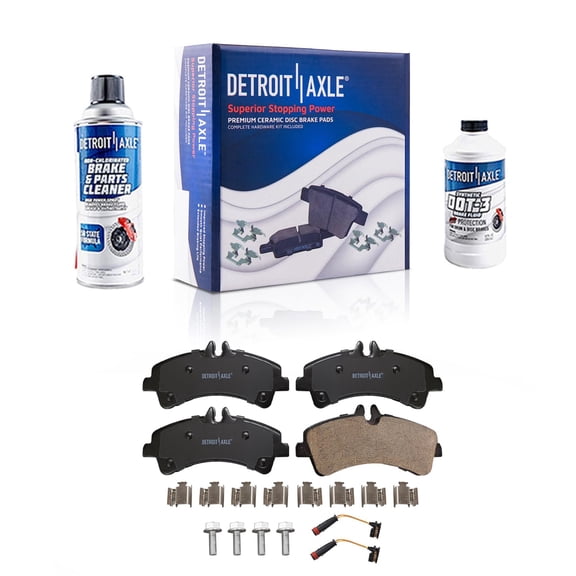 Detroit Axle - Rear Brake Pads for 07-09 Dodge Sprinter 3500, 2007-2017 Mercedes-Benz Freightliner Sprinter 3500, Ceramic Brake Pads Replacement