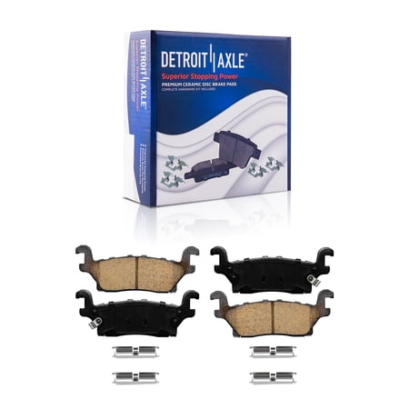 Detroit Axle - Rear Brake Pads for 2006-2010 Hummer H3, 2009-2010 H3T, Pair Ceramic Brake Pads w/Hardware Replacement