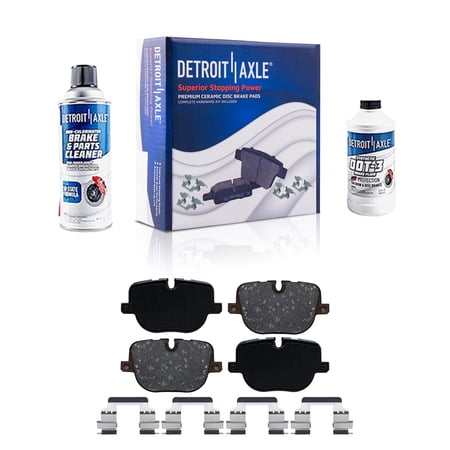Detroit Axle - Rear Brake Pads for 2010-2012 Land Rover Range Rover, 2010 2011 2012 2013 Range Rover Sport, Ceramic Brake Pads Replacement