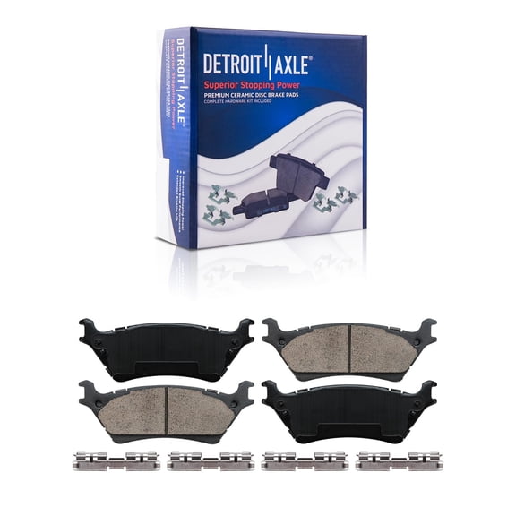 Detroit Axle - Rear Brake Pads for 2012-2020 Ford F-150, 2013 2014 2015 2016 2017 2018 2019 Ceramic Brakes Pads w/ Hardware Replacement