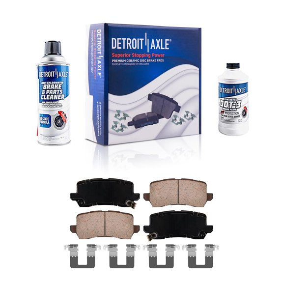 Detroit Axle - Rear Brake Pads for 2014-2020 Acura RLX TLX, Ceramic Brake Pads with Hardware 2015 2016 2017 2018 2019 Replacement
