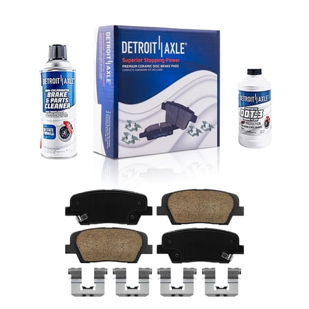 Detroit Axle - 4pc Rear Brake Pads for 2015-2020 Kia Sorento 2018-2023 Stinger 2019-2021 Genesis G70, Ceramic Brake Pads Replacement