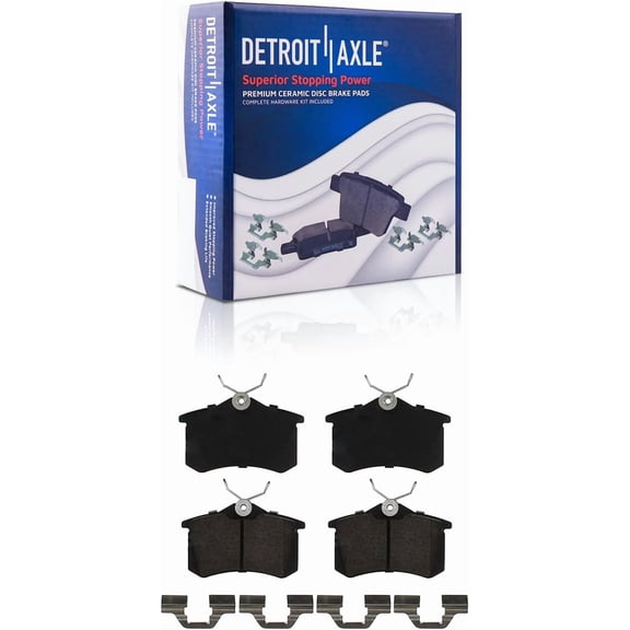 Detroit Axle - Rear Ceramic Brake Pads for Audi A3 A6 Allroad Quattro, Seat Leon, Volkswagen Beetle Golf Jetta Saveiro