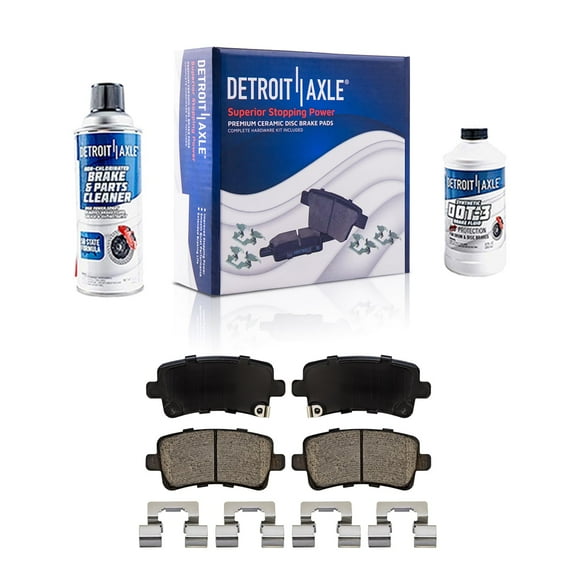 Detroit Axle - Rear Brake Pads for Buick Allure Lacrosse Regal Cadillac XTS Chevy Impala Malibu Saab 9-5, Ceramic Brake Pads w/Hardware Replacement