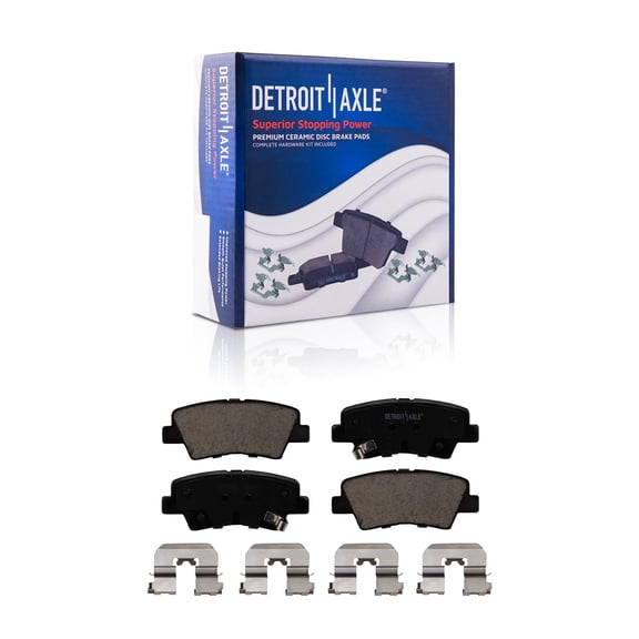 Detroit Axle - Rear Brake Pads for Hyundai Accent Veloster Venue Elantra Coupe GT Sonata Ioniq Kia Amanti Optima Soul Rio Niro, Ceramic Brake Pads w/Hardware Replacement