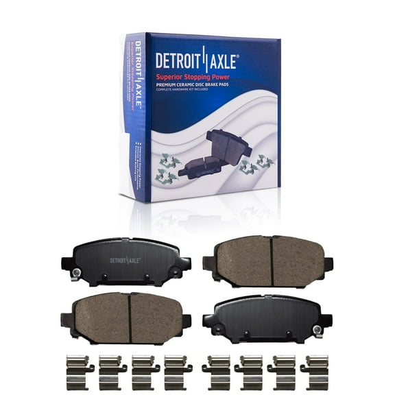 Detroit Axle - Rear Brake Pads for Jeep 2018-2022 Wrangler [Standard Brakes- BRY Code], 2019 2020 2021 Ceramic Brake Pads with Hardware Replacement