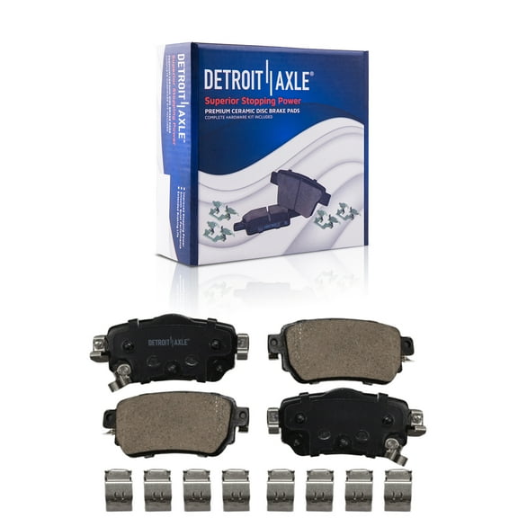 Detroit Axle - Rear Ceramic Brake Pads for 2018-2025 Nissan Leaf 2018-2020 Rogue 2019-2022 Rogue Sport 2019-2023 Qashqai [with Electrical Parking Brake]