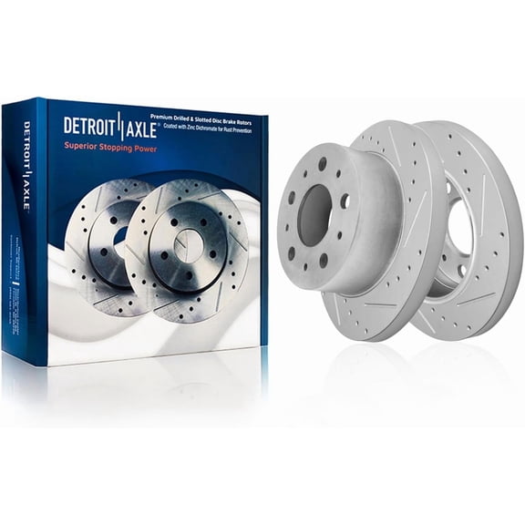 Detroit Axle - Rear Brake Rotors for 2014-2021 Ram Promaster 1500 2500 3500, Drilled and Slotted Disc Brake Rotors Replacement : 11.01" inch Solid Rotor