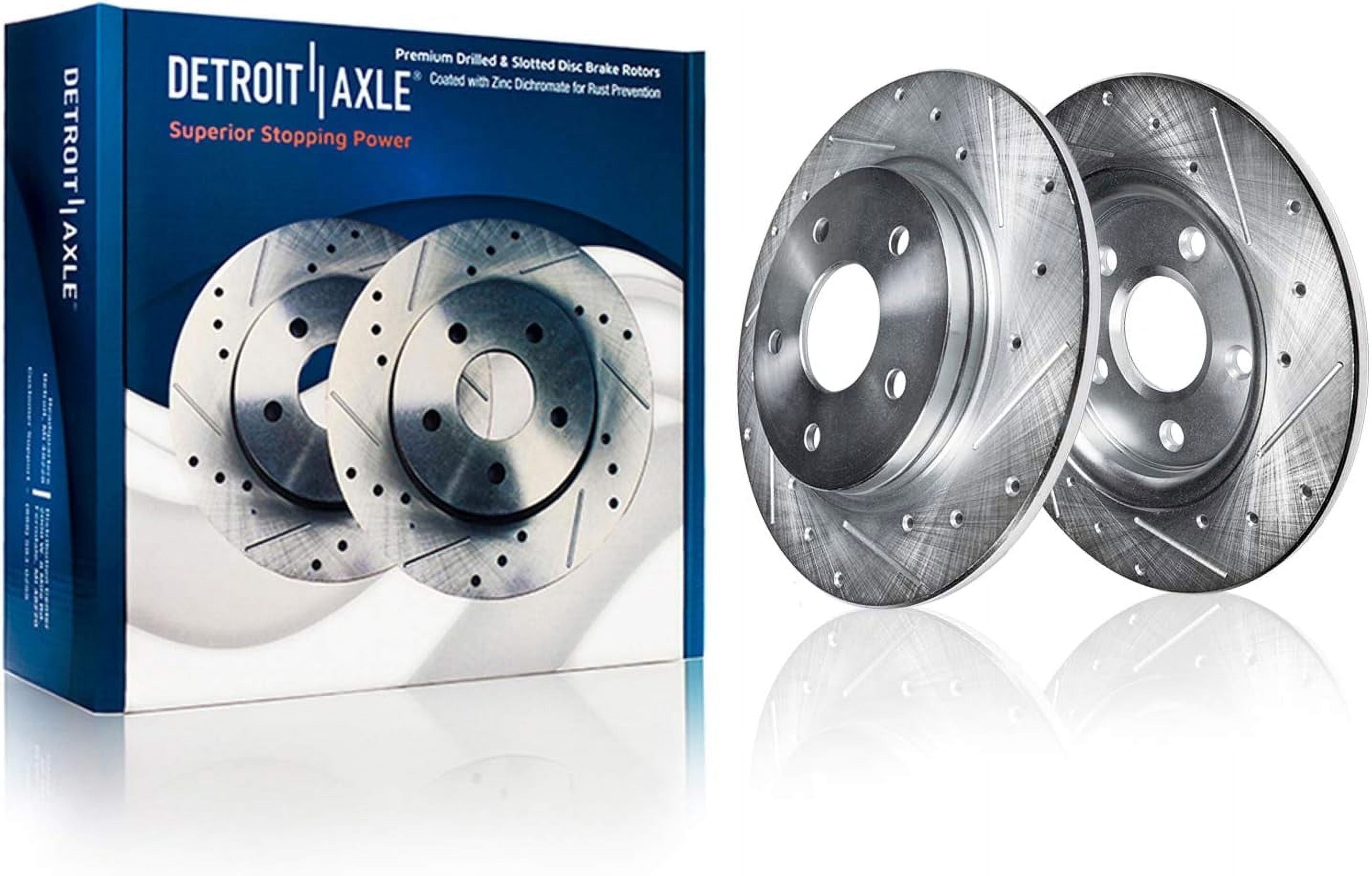 Detroit Axle - Rear Brake Rotors for Hyundai Elantra Ioniq Veloster Kia Forte Niro Drilled and Slotted Disc Brake Rotors: 10.31 inch Rotor
