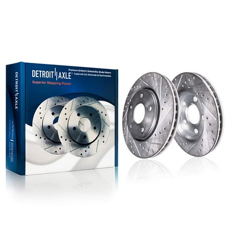 Detroit Axle - Rear Brake Rotors for Nissan Murano Quest Pathfinder Infiniti M35h M37 JX45 M56 FX45 FX35 FX37 Q50 Q70 Q60 QX60 Q70L QX70, Drilled & Slotted Disc Brake Rotors: 12.13" inch Rotor