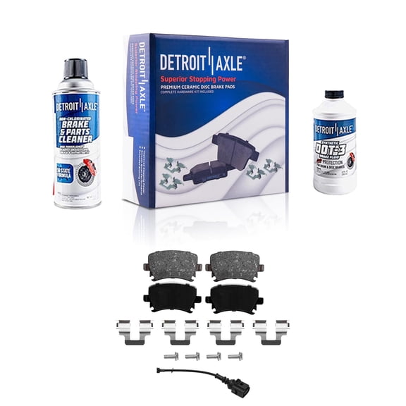 Detroit Axle - Rear Brake Pads for VW Jetta Passat Golf GTI EOS R32 Tiguan Rabbit Audi A6 A3 A4 TT Quattro Ceramic Brake Pads Replacement