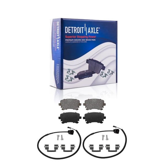 Detroit Axle - Rear Brakes Brake Pads Replacement for Audi A4 A5 A8 Quattro Q5 Fits select: 2016-2017 AUDI Q5 PREMIUM PLUS S-LINE, 2015 AUDI Q5 PREMIUM PLUS