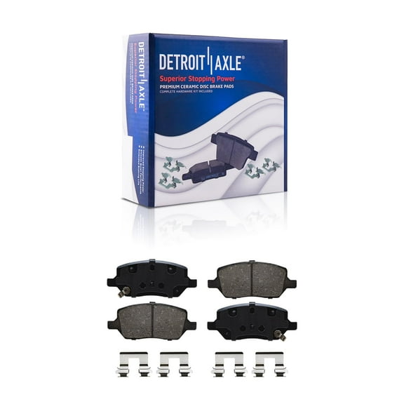 Detroit Axle - Rear Brake Pads Replacement for Chevy Uplander Pontiac Montana Buick Terraza Saturn Relay MV-1, Ceramic Brake Pads w/ Hardware Replacement