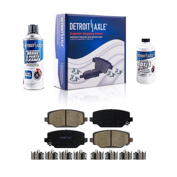 Detroit Axle - 4pc Rear Brake Pads Kit for Dodge Grand Caravan Journey Chrysler Town & Country Ram C/V VW Routan Ceramic Brake Pads w/ Hardware Replacement