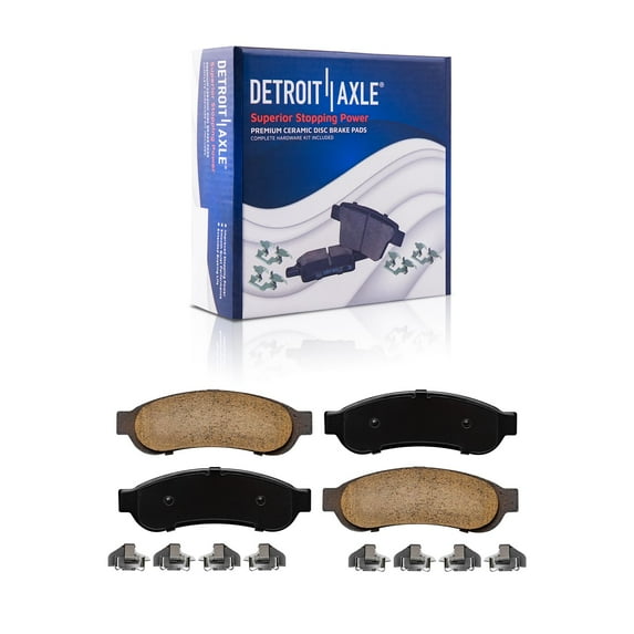 Detroit Axle - Rear Brake Pads for 2005-2012 Ford F-250 F-350 Super Duty 2006 2007 2008 2009 2010 2011 Ceramic Brake Pads Replacement Brakes