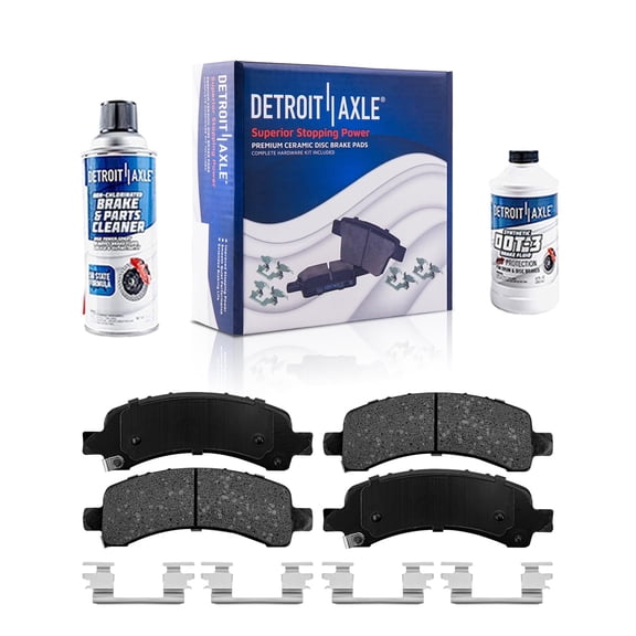 Detroit Axle - Rear Brake Pads for 2003-2020 Chevy GMC Express Savana 2500 3500, Ceramic Brake Pads w/Hardware 2004 2005 2006 2007 2008 2009 2010 2011 2012 2013 2014 2015 2016 2017 2018 2019