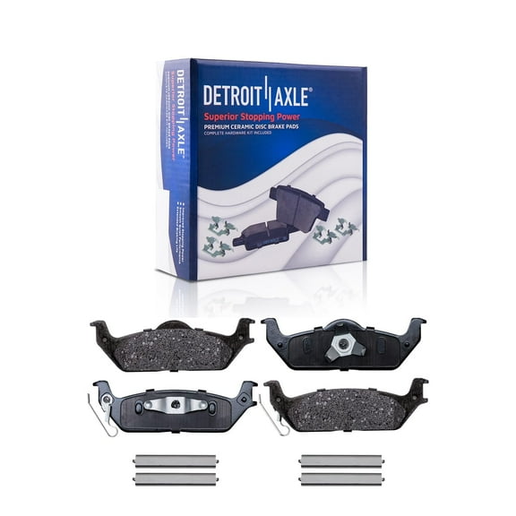 Detroit Axle - Rear Ceramic Brake Pads w/Hardware Replacement for Ford F-150 Lincoln Mark LT