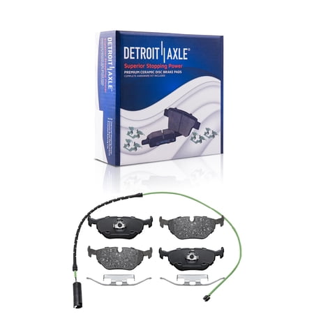 Detroit Axle - Rear Brakes Brake Pads w/Hardware Replacement for BMW 525i 318is 540i 750iL M3 Z3 Fits select: 1997,2000 BMW Z3 2.8