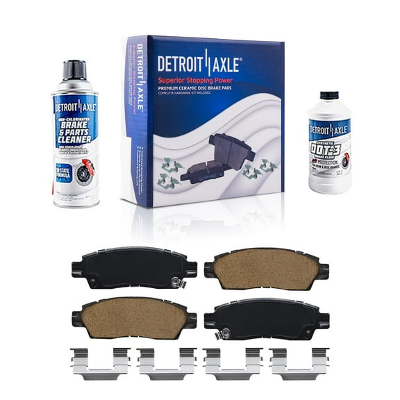 Detroit Axle - Rear Brake Pads for Chevy Trailblazer EXT Traverse Enclave Rainier GMC Acadia Envoy XL XUV Isuzu Ascender Saturn Outlook Saab 9-7x Olds Bravada, Ceramic Brake Pads Replacement