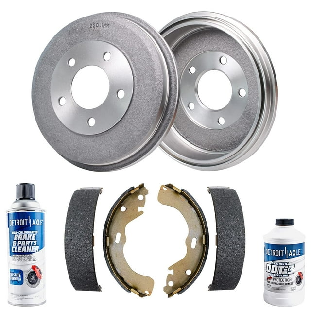 Detroit Axle Rear Brakes Drums Brake Shoes w/Cleaner Fluid