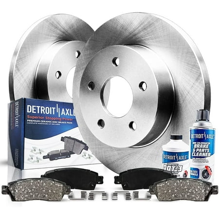 Detroit Axle - Rear Brake Kit for Mercedes-Benz C230 C240 C280 SLK230 SLK280 SLK300 SLK320 Chrysler Crossfire, Disc Brake Rotors Ceramic Brakes Pads Replacement: 10.94 inch Rotors