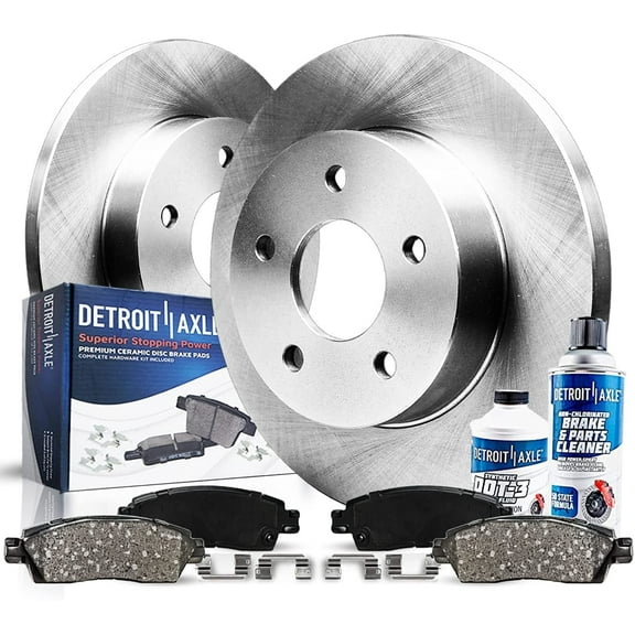 Detroit Axle - Rear Disc Rotors + Brake Pads Replacement for Mercedes-Benz C230 C240 C280 C320 C350 E300 E320 E420 E430 SLK350 SLK300 CLK320 CLK350 CLK430 - 6pc Set