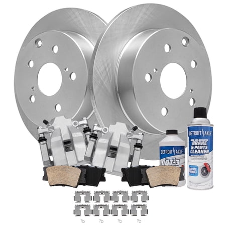 Detroit Axle - Rear Brake Kit for 2010 2011 2012 Lexus HS250h, Disc Brake Rotors and Ceramic Brake Pads Brake Calipers Replacement