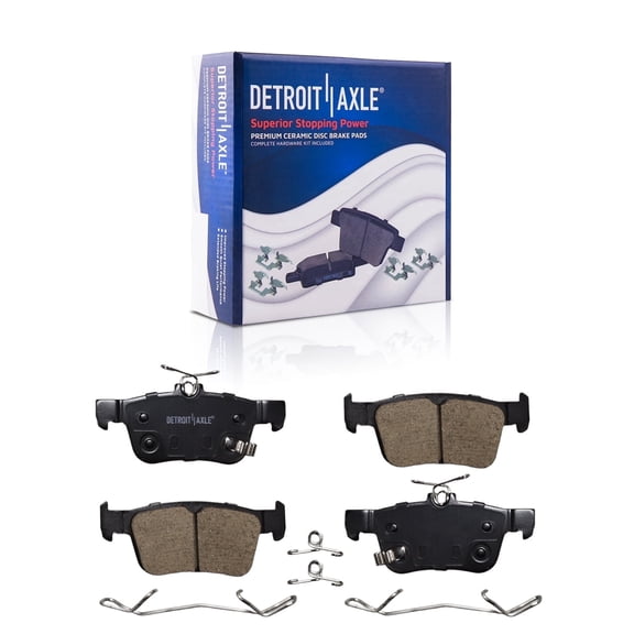 Detroit Axle - Rear Ceramic Brake Pads for 2016-2021 Honda Civic 2019-2024 Acura RDX, Ceramic Brake Pads with Hardware