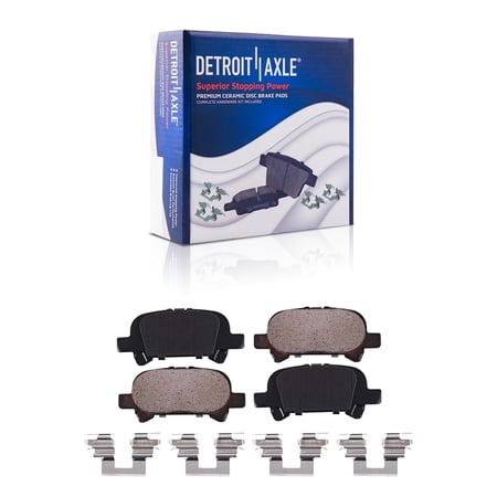 Detroit Axle - Rear Brake Pads for Toyota 2000-2006 Camry, 2000-2007 Avalon, 1999-2008 Solara, Ceramic Brake Pads w/Hardware 2001 2002 2003 2004 2005