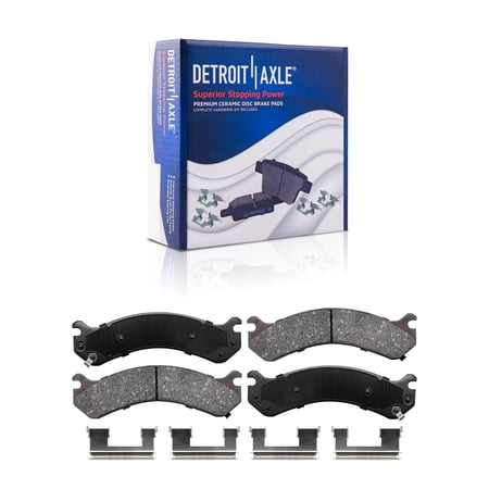 Detroit Axle - 2pc Rear Ceramic Brake Pads for 2001-2006 Chevy Silverado 3500 GMC Sierra 3500 2007-2010 Silverado 3500 HD Sierra 3500 HD Replacement