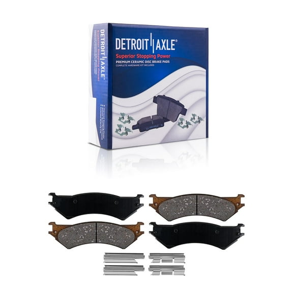 Detroit Axle - Rear Ceramic Brake Pads Replacement for Ford E250 E350 Econoline Club Wagon Super Duty Fits select: 2006 FORD ECONOLINE E250 VAN, 2007 FORD ECONOLINE E250 CUTAWAY VAN