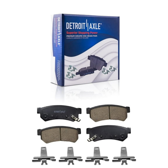 Detroit Axle - Rear Ceramic Brake Pads for 2014-2016 Chevrolet Spark EV, Brake Pads with Hardware Assembly Replacement