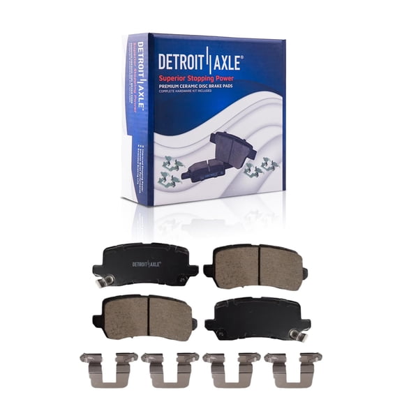 Detroit Axle - Rear Ceramic Brake Pads for 2017-2020 Acura MDX, 2018-2023 Honda Odyssey, 2019 2021 2022 Brake Pads with Hardware Assembly Replacement