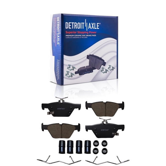 Detroit Axle - Rear Ceramic Brake Pads for Subaru Outback Forester Legacy Crosstrek WRX Ascent, Ceramic Brake Pads with Hardware Assembly Replacement